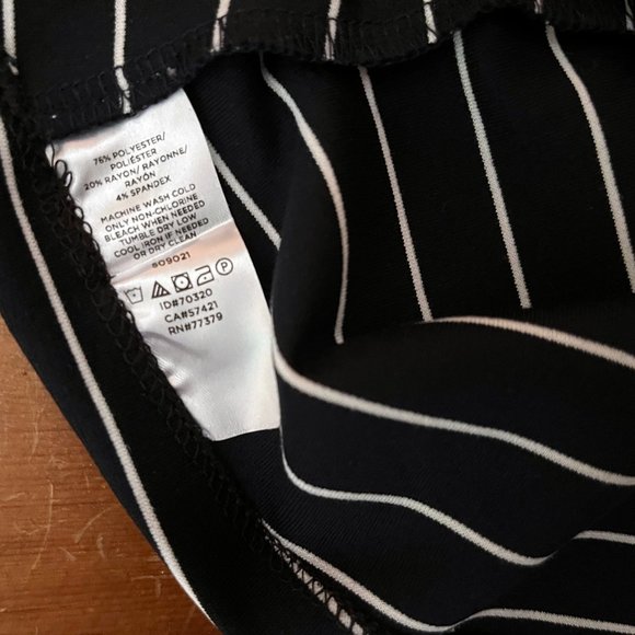 Ann Taylor Petite - Striped Ponte Peplum Career Top - Picture 4 of 5